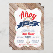 Ahoy It's A Boy Baby Shower Invitation (Front/Back)
