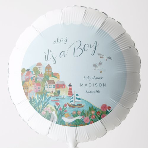 Ahoy its a boy baby shower party balloon