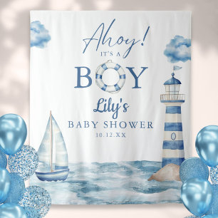 Ahoy Its A Boy Baby Shower Photo Backdrop