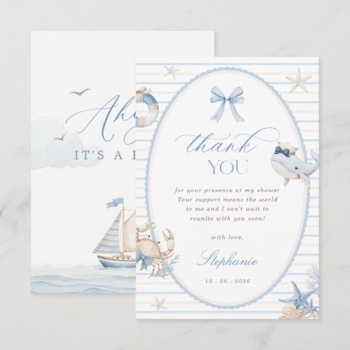 Ahoy It's a Boy Baby Shower Thank You Card