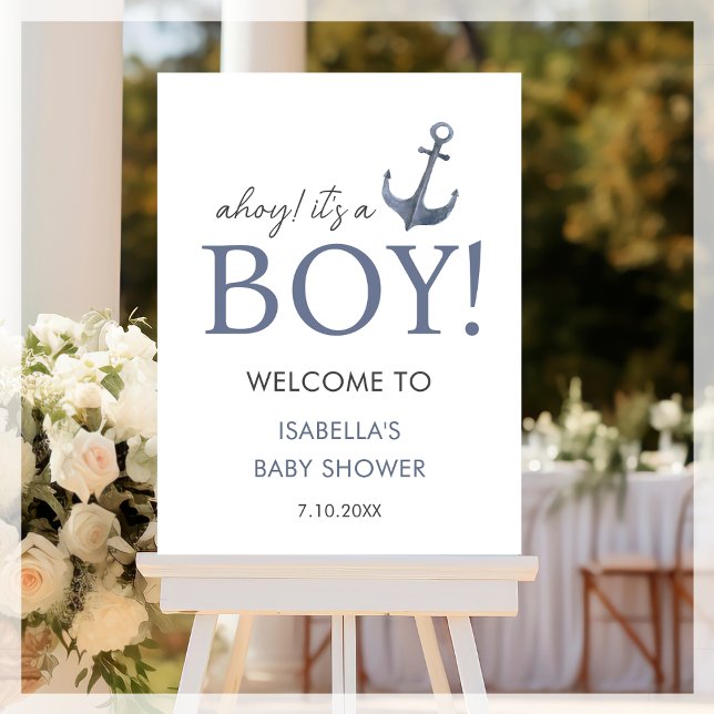 Ahoy! It's a Boy | Baby Shower Welcome Foam Board (Creator Uploaded)