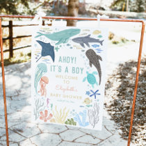 Ahoy It's A Boy Baby Shower Welcome Sign