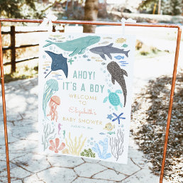 Ahoy It&#39;s A Boy Baby Shower Welcome Sign