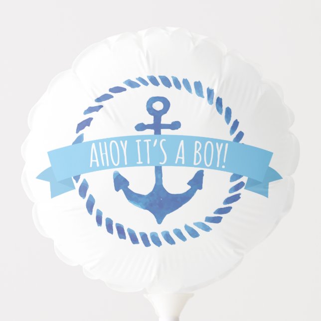 Ahoy It's A Boy Ballon Balloon (Front)