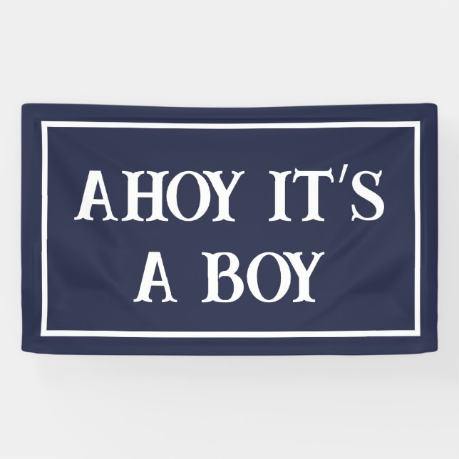 Ahoy It's A Boy Banner (Horizontal)