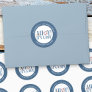 Ahoy Its a Boy Blue and White Address Classic Round Sticker
