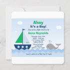Ahoy Its a Boy Boat Baby Shower Invitation