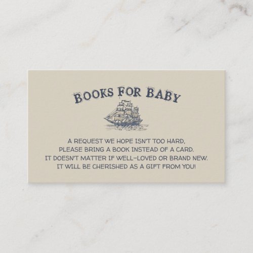 Ahoy Its a boy books for baby vintage nautical Enclosure Card