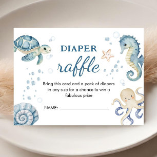 Ahoy It's A Boy Boy Baby Shower Diaper Raffle Enclosure Card