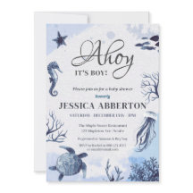 Ahoy, It's a Boy cute Under the Sea Baby Shower