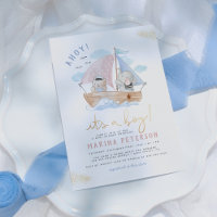 Ahoy It's A Boy Elephant Sailboat Baby Shower
