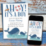 Ahoy It's a Boy Happy Whale Watercolor Baby Shower Invitation