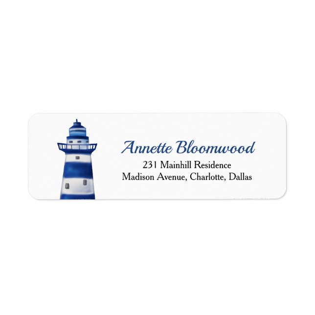 Ahoy Its A Boy Lighthouse | Nautical Baby Shower Label (Front)