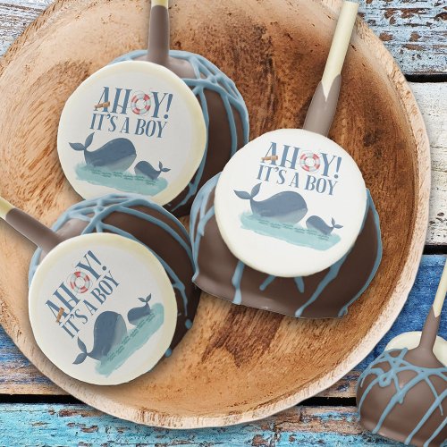 Ahoy its a Boy Mommy and Baby Ocean Whales Cake Pops