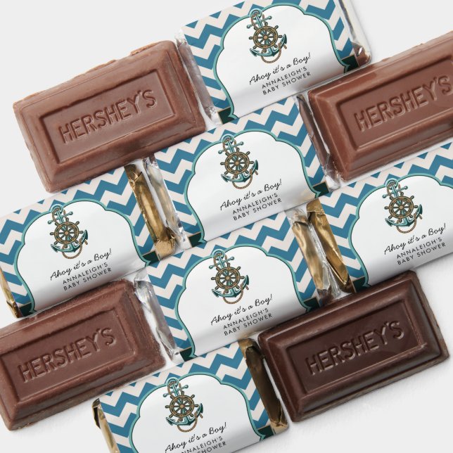 Ahoy Its a Boy Nautical Baby Shower Anchor Hershey's Miniatures (Assorted)