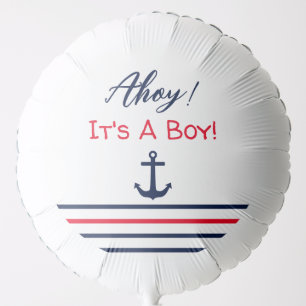 Ahoy It's A Boy! Nautical Baby Shower Balloon