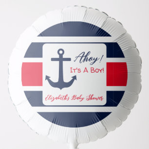 Ahoy It's A Boy! Nautical Baby Shower Balloon