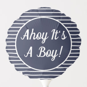 Ahoy It's A Boy Nautical Baby Shower Balloon