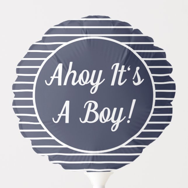 Ahoy It's A Boy Nautical Baby Shower Balloon (Front)