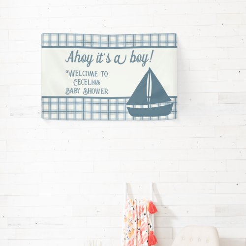 Ahoy Its A Boy Nautical Baby Shower Banner