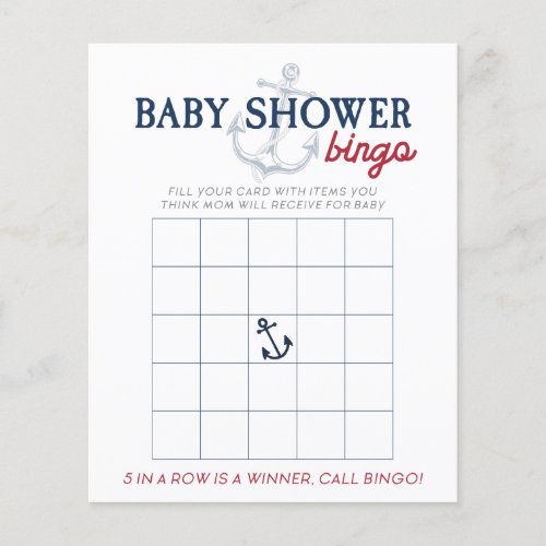 Ahoy Its a Boy Nautical Baby Shower Bingo Game