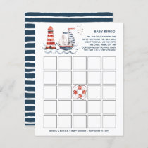 Ahoy It's A Boy Nautical Baby Shower Bingo Invitation