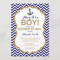 Ahoy it's a Boy! Nautical Baby Shower by mail Invitation