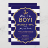 Ahoy it's a Boy! Nautical Baby Shower by mail Invitation (Front/Back)
