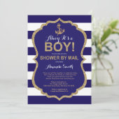 Ahoy it's a Boy! Nautical Baby Shower by mail Invitation (Standing Front)
