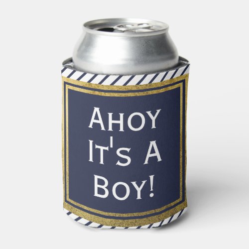 Ahoy Its A Boy Nautical Baby Shower Can Cooler