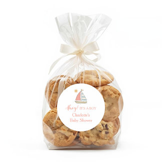 Ahoy it's a Boy Nautical Baby Shower Classic Round Sticker