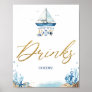Ahoy It's a Boy Nautical Baby Shower Drinks Cheers Poster