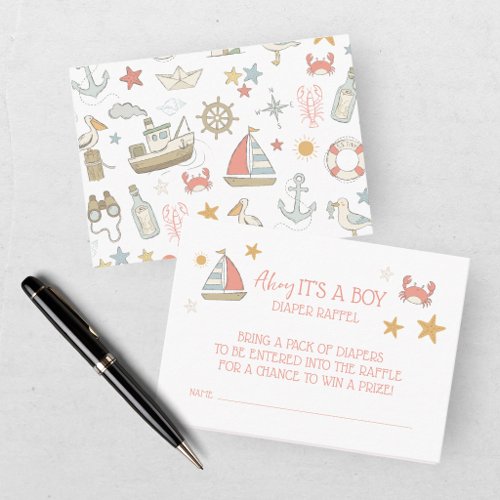 Ahoy It's A Boy Nautical Baby Shower Enclosure Card