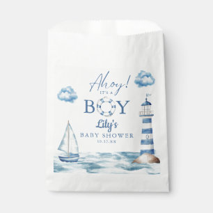 Ahoy Its A Boy Nautical Baby Shower Favor Bag