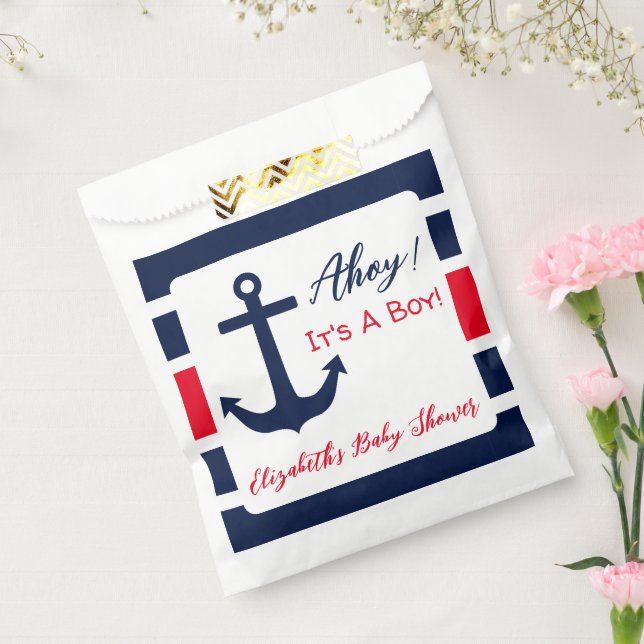 Ahoy It's A Boy! Nautical Baby Shower Favor Bag (Sealed)
