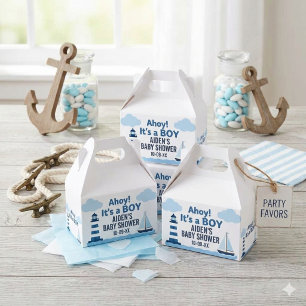 Ahoy It's a Boy Nautical Baby Shower Favor Box