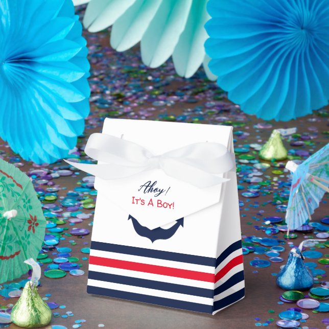 Ahoy It's A Boy! Nautical Baby Shower Favor Boxes (Party)