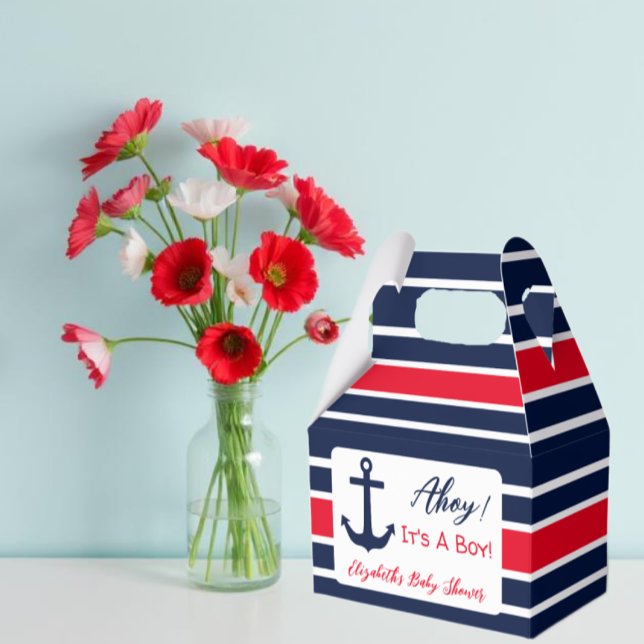 Ahoy It's A Boy! Nautical Baby Shower Favor Boxes (Creator Uploaded)