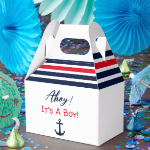 Ahoy It's A Boy! Nautical Baby Shower Favor Boxes