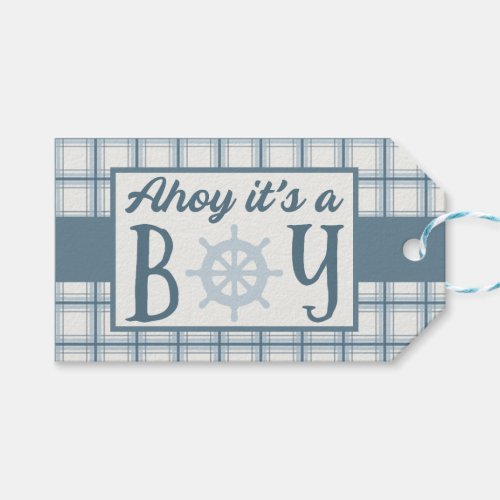 Ahoy Its A Boy Nautical Baby Shower Gift Tags