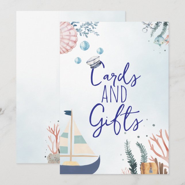 Ahoy It's a Boy Nautical Baby Shower Gifts Sign (Front/Back)