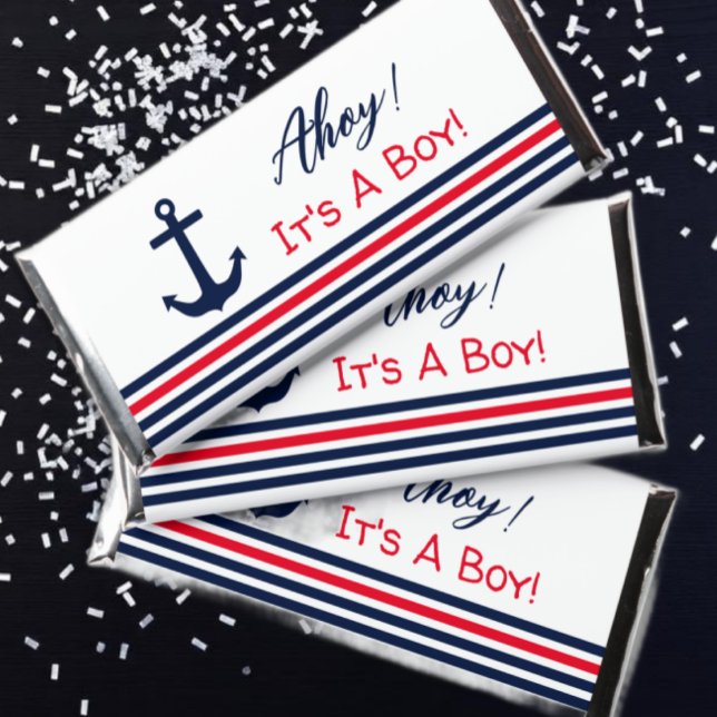 Ahoy It's A Boy! Nautical Baby Shower Hershey Bar Favors (Creator Uploaded)