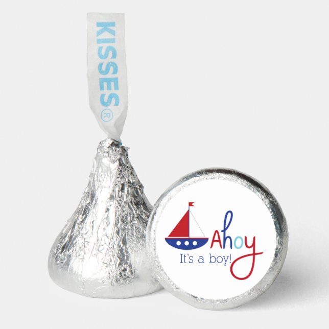Ahoy its a boy! Nautical baby shower Hershey®'s Kisses® (Front)