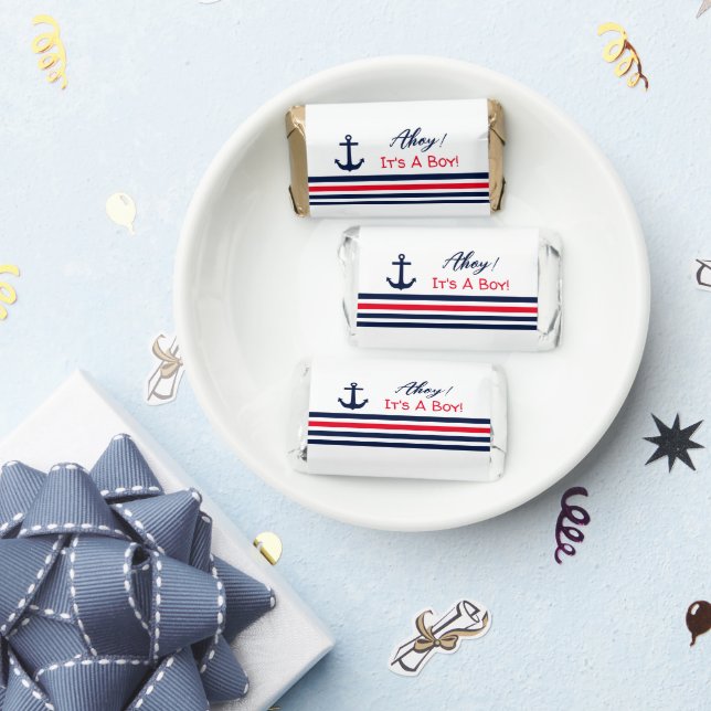 Ahoy It's A Boy! Nautical Baby Shower Hershey's Miniatures (Party)
