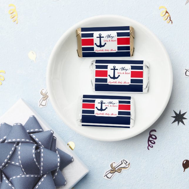 Ahoy It's A Boy! Nautical Baby Shower Hershey's Miniatures (Party)