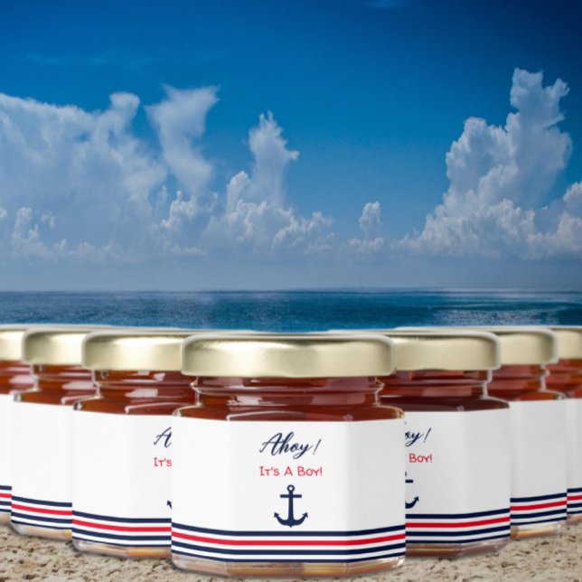 Ahoy It's A Boy! Nautical Baby Shower Honey Jar Favors (Creator Uploaded)