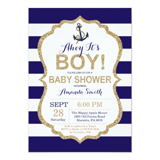 Ahoy It S A Boy Nautical Baby Shower Invitation Zazzle Com Ahoy It S A Boy Nautical Baby Shower Invitation Zazzle Com