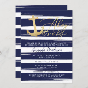 Ahoy It's a Boy Nautical Baby Shower Invitation