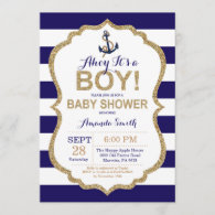 Ahoy it's a Boy! Nautical Baby Shower Invitation