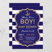 Ahoy it's a Boy! Nautical Baby Shower Invitation (Front/Back)
